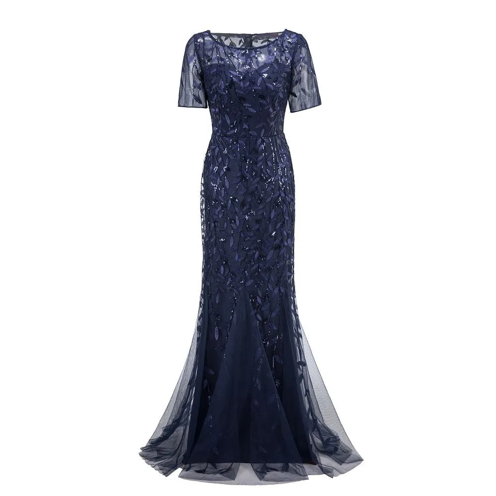 Robe Année 30 Longue Vintage Marine