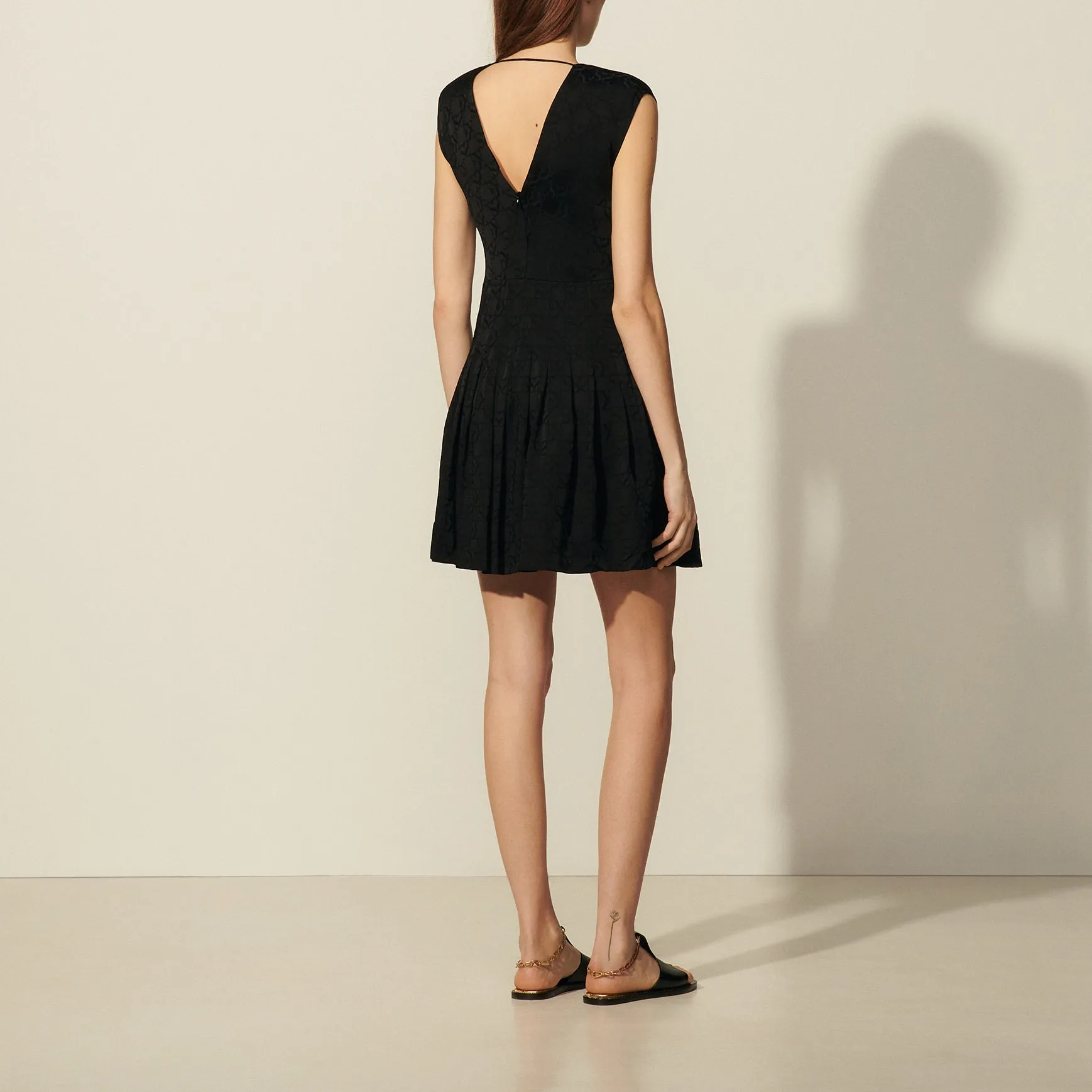 Robe courte en jacquard ton sur ton