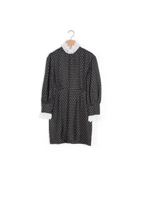 Robe courte fluide à imprimé pois