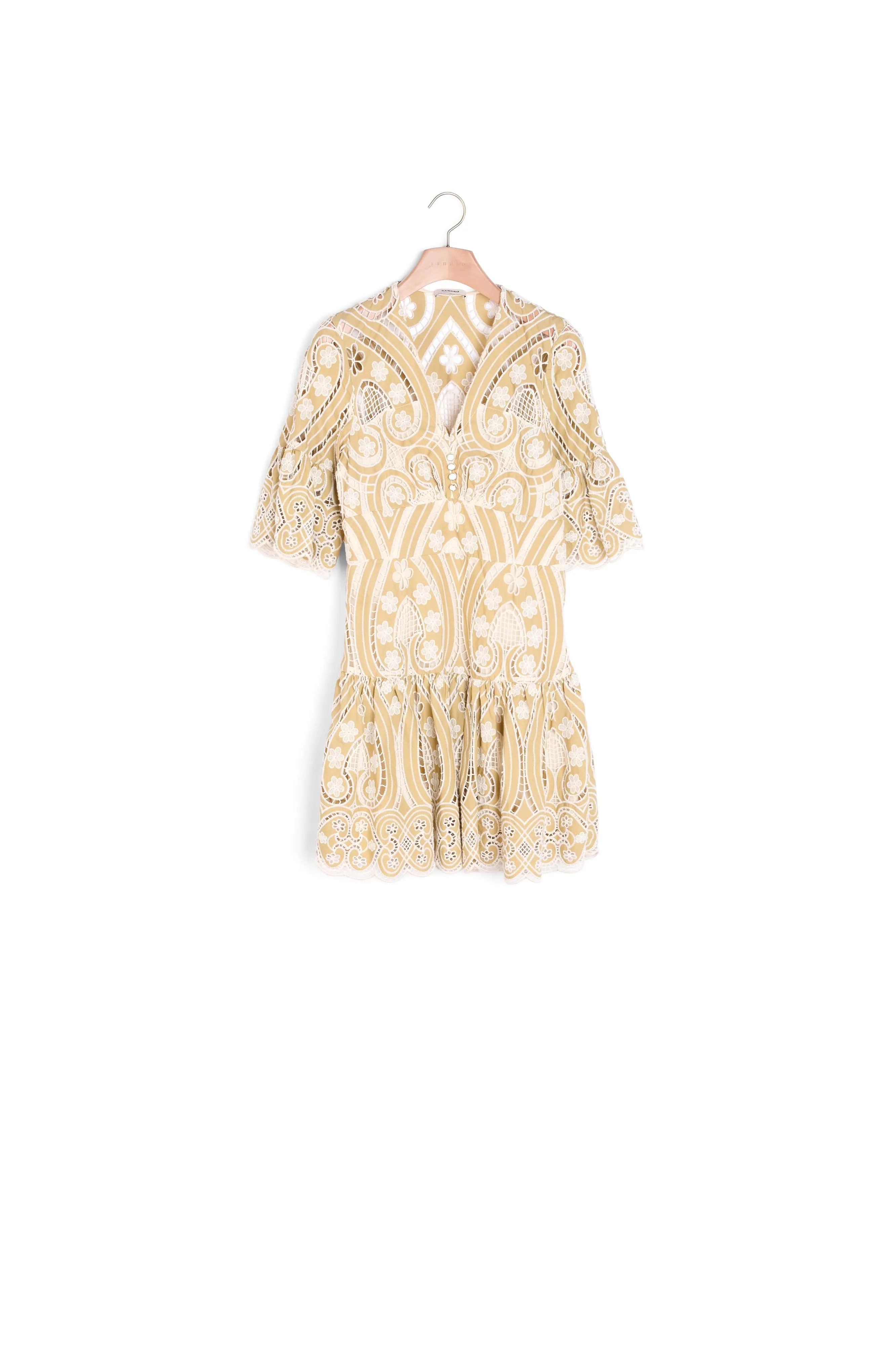Robe en guipure bicolore