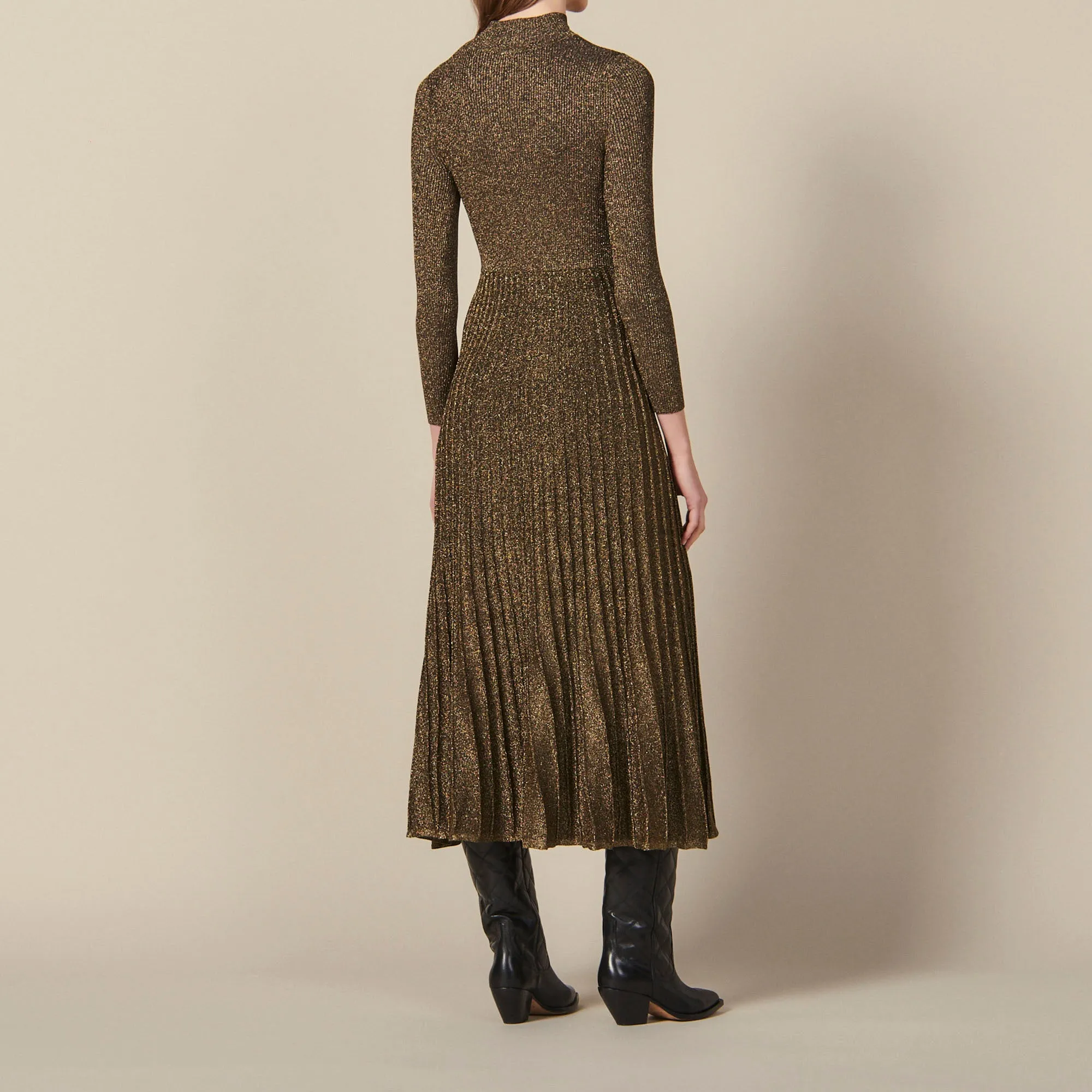 Robe longue en maille lurex