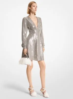 Robe travaillée en crêpe georgette