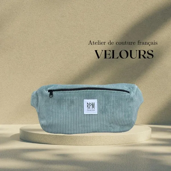 Sac banane en velours ctelé - Bleu ciel