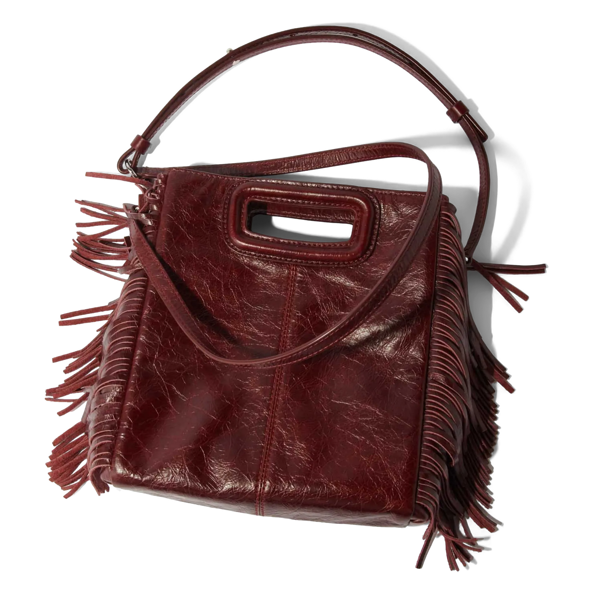 SAC BANDOULIèRE EN CUIR M - MAJE pour FEMME | Printemps