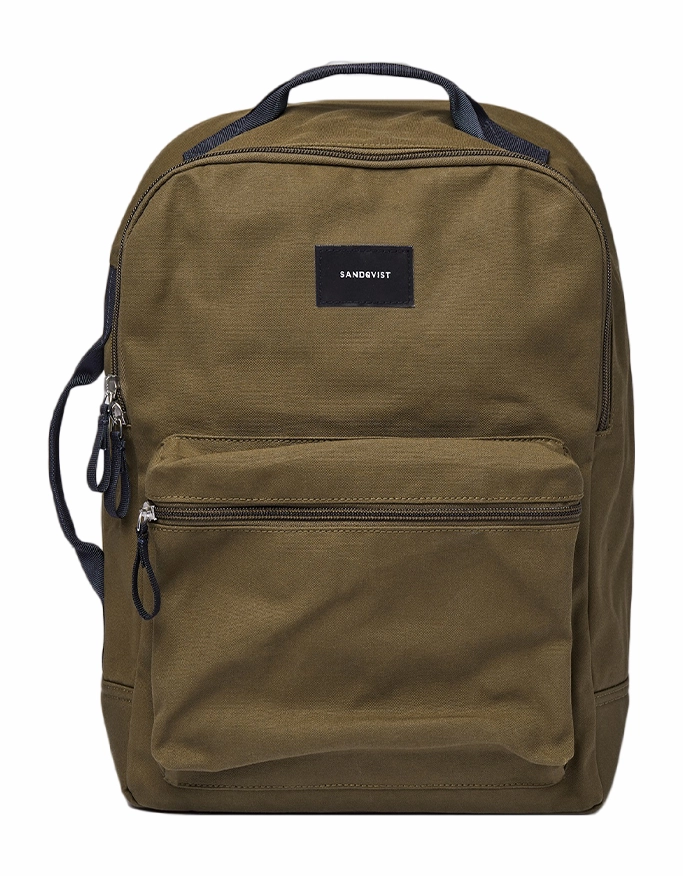 Sac à Dos Sandqvist August Olive Avec des Sangles Marine