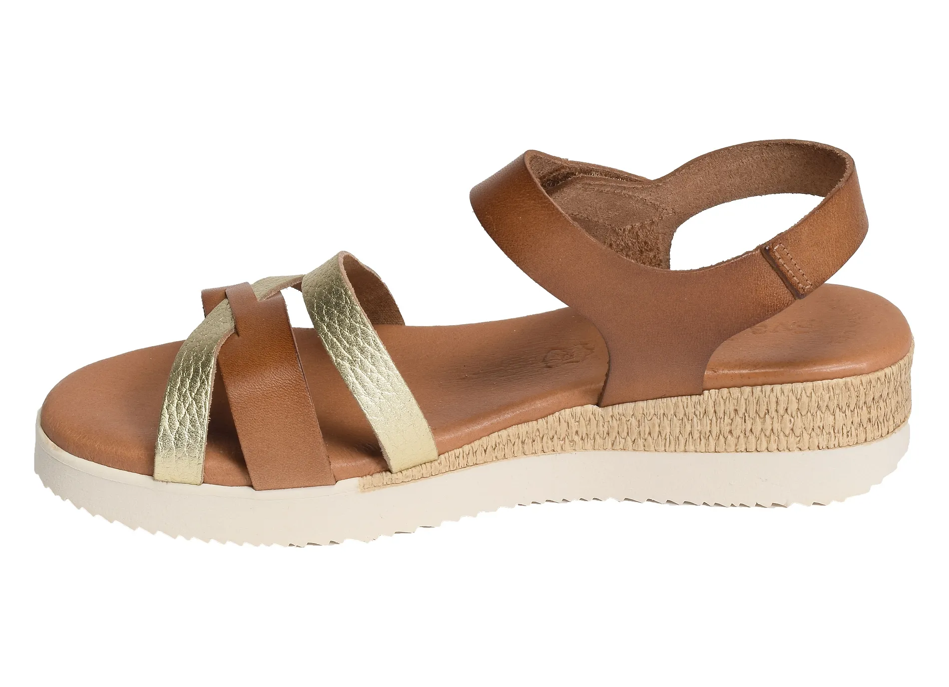 sandales compensees Eva frutos  4206 camel or 