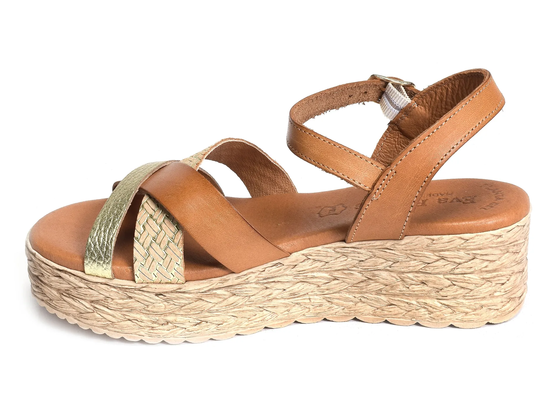 sandales compensees Eva frutos  760 camel or 
