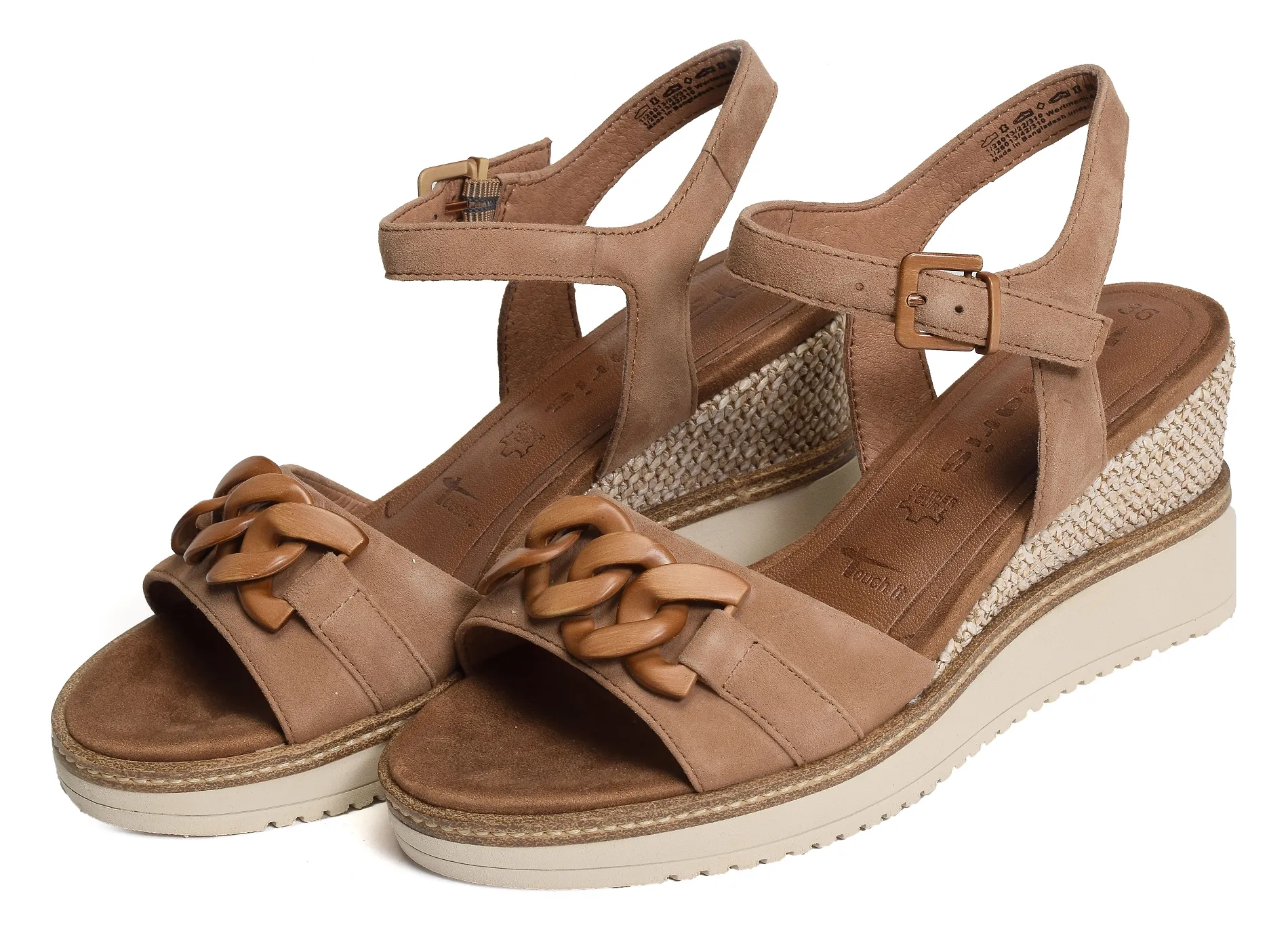 sandales compensees Tamaris  28013 camel 