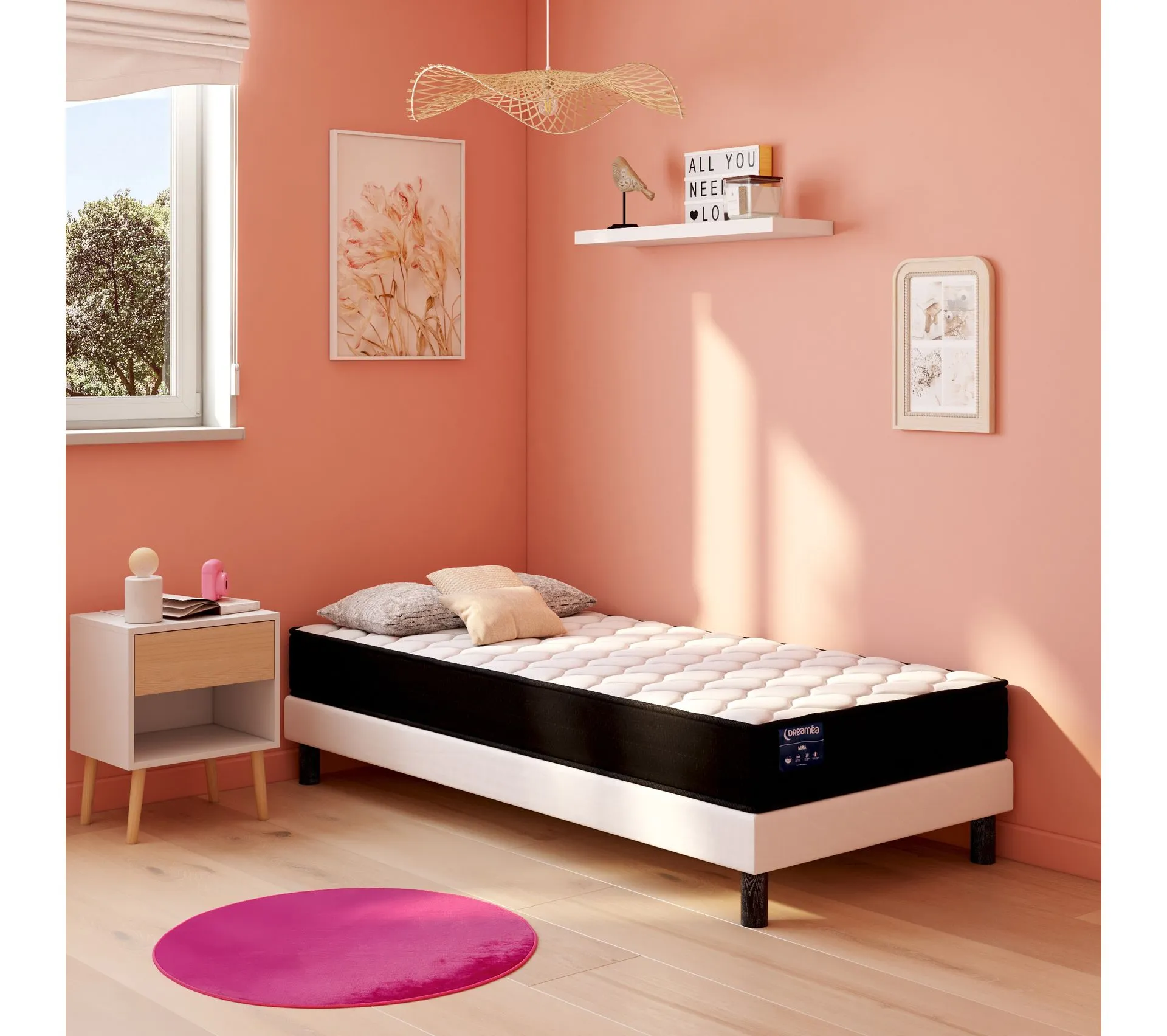Sommier blanc 90x190 cm DREAMEA SOMMIER FERME 2
