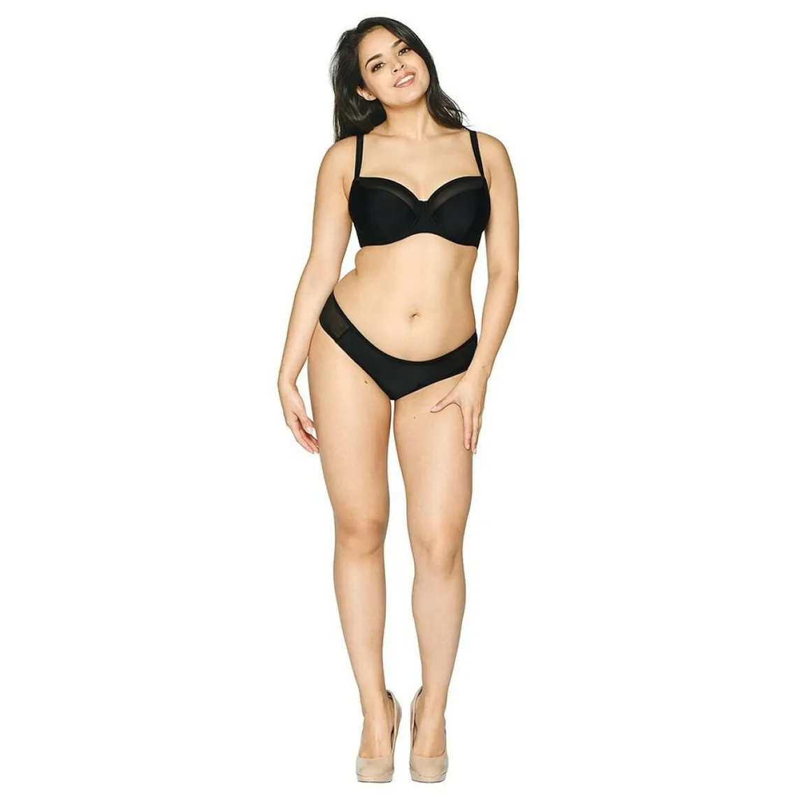 Soutien-gorge de bain balconnet armatures noir en nylon | 3 Suisses