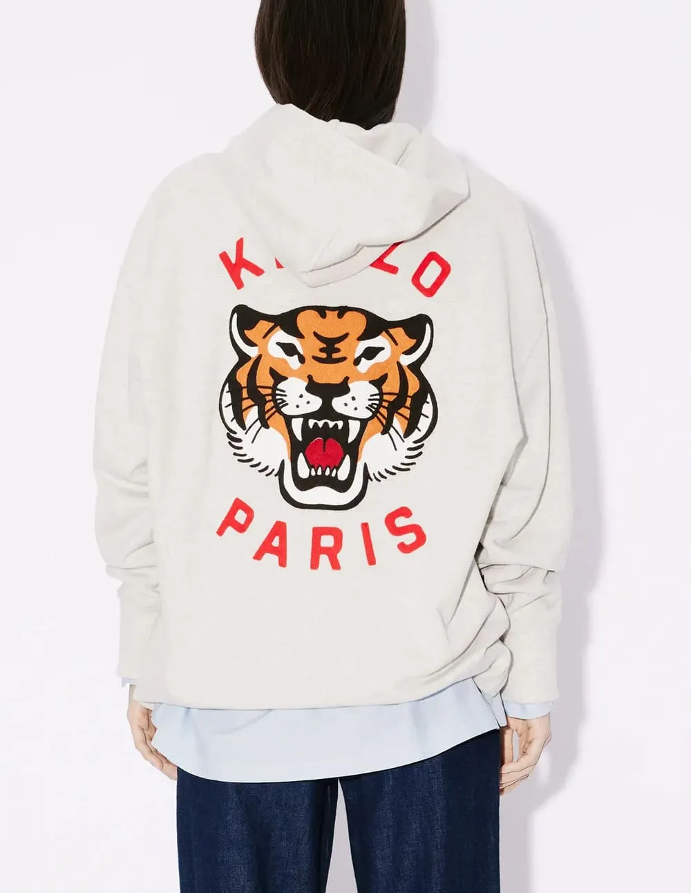 Sudadera con Capucha Kenzo Lucky Tiger Gris Unisex