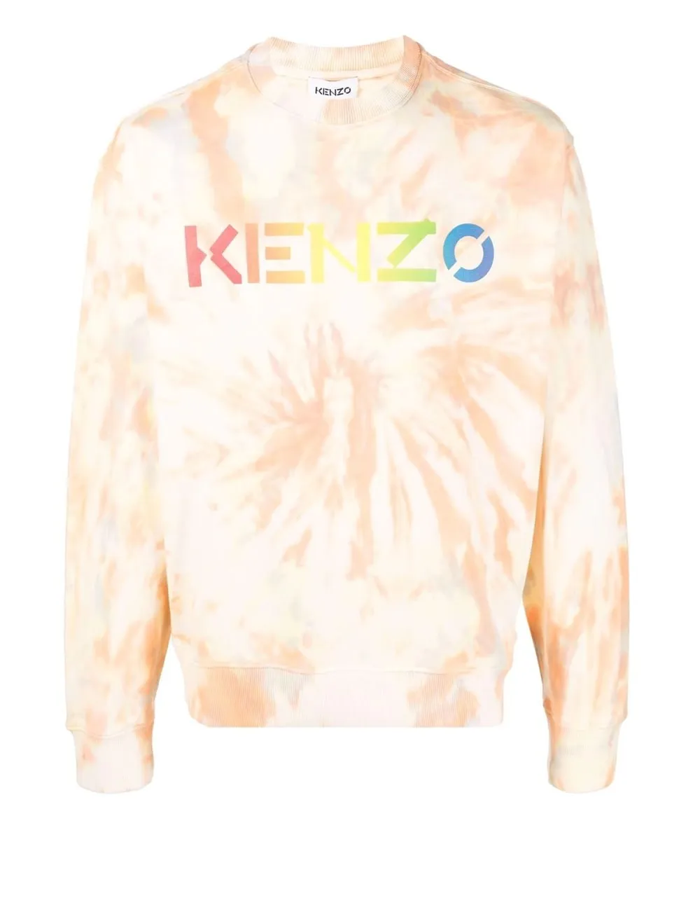 Sudadera Kenzo con Estampado Tie-Dye Naranja Hombre