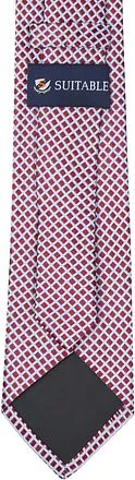 Suitable Cravate Soie Rouge A Carreaux FC22-01 Bordeaux comm