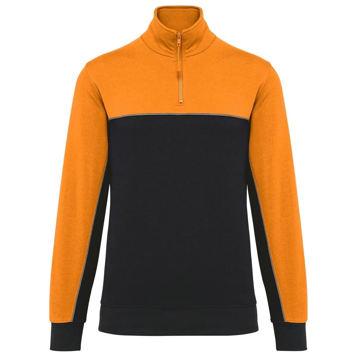 Sweat de travail bicolore - Unisexe - WK404 - noir et orange 