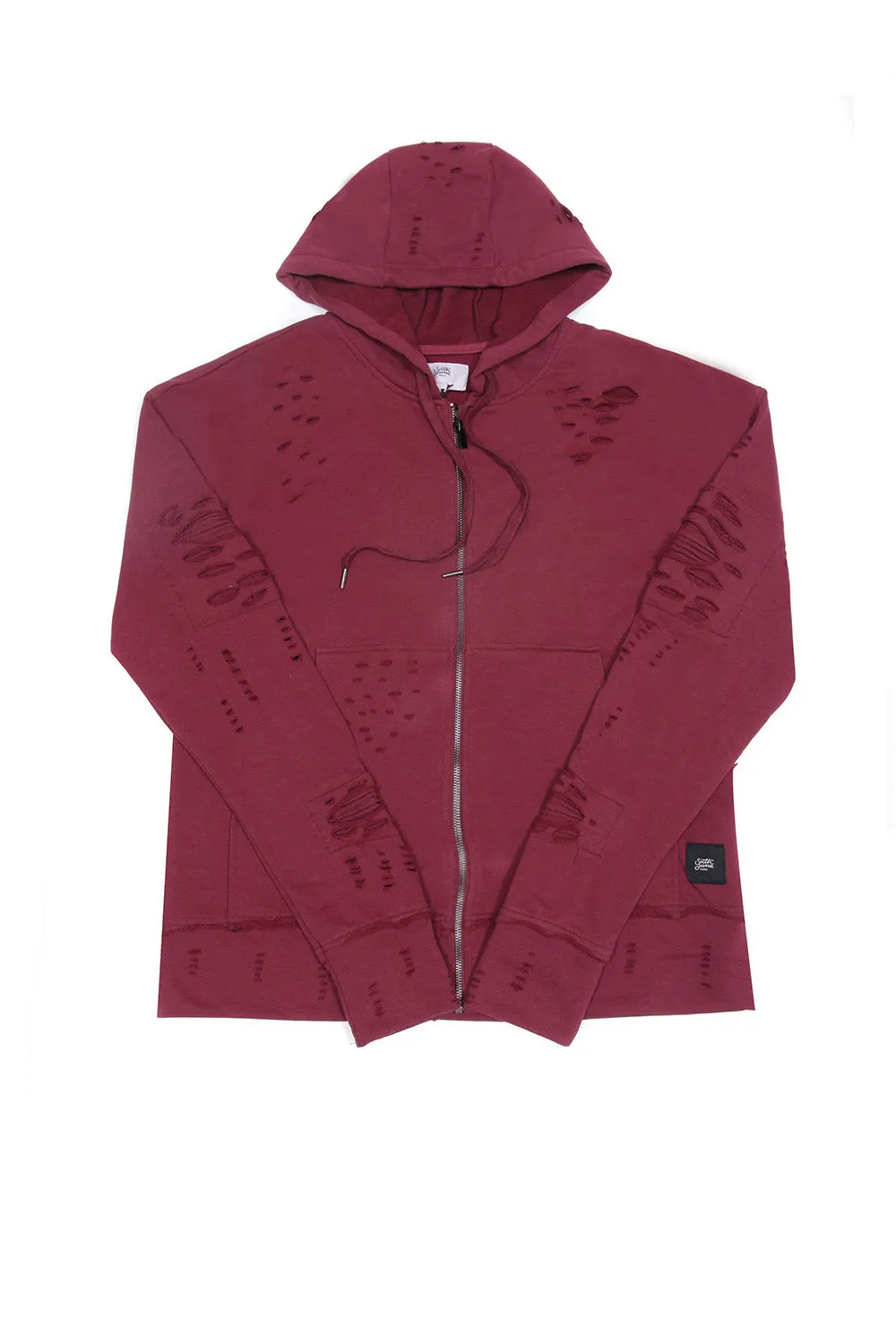 Sweat-shirt biker destroy marsala M2414VJA