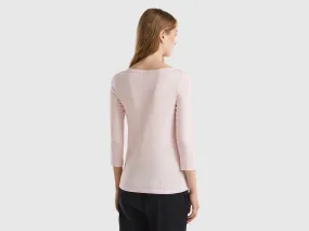 T-shirt encolure bateau 100 % coton