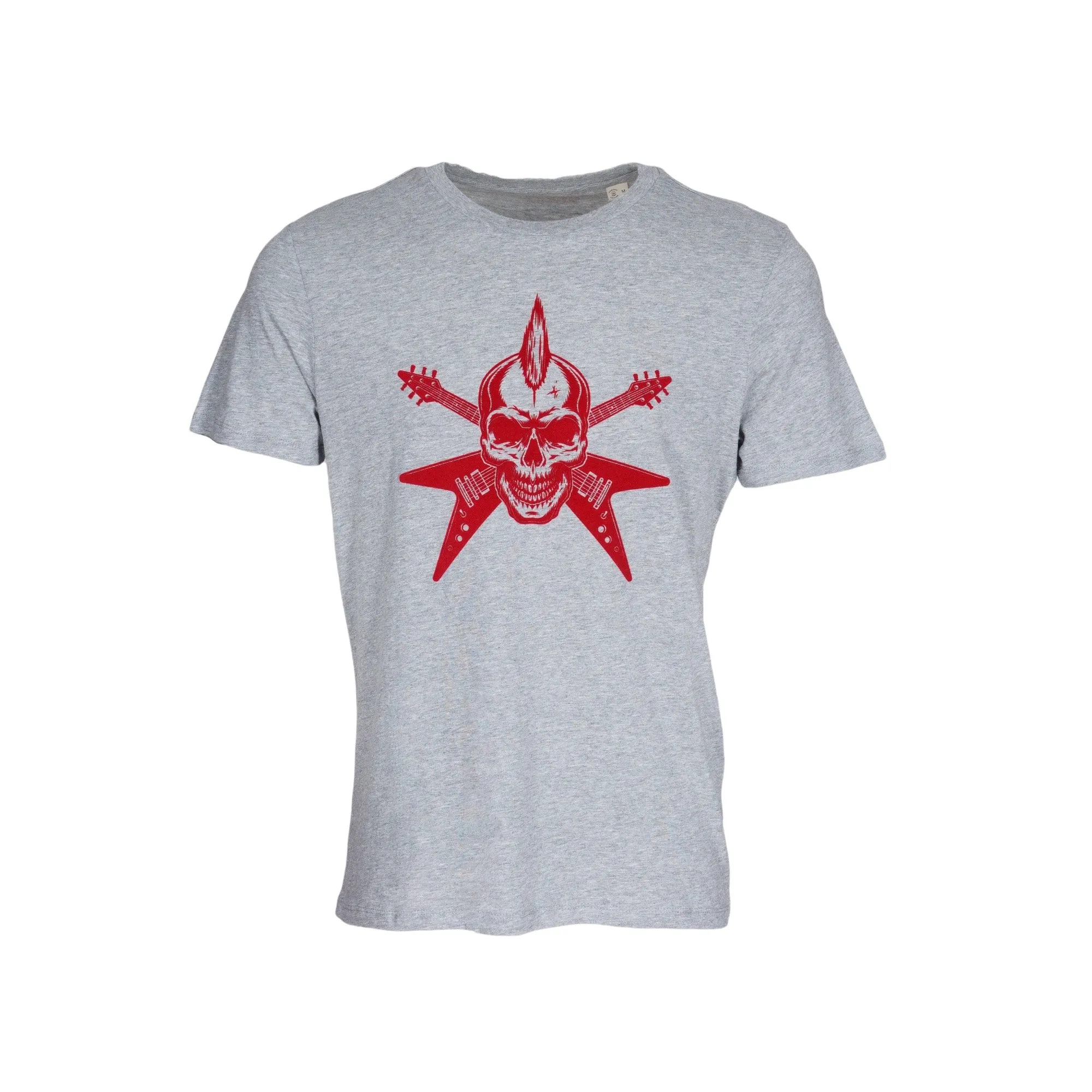 T-shirt gris chiné punk en coton bio