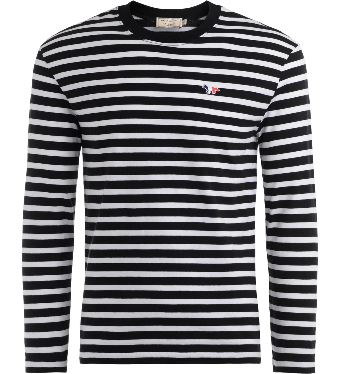 T-shirt Maison Kitsuné Marin rayé noir et blanc