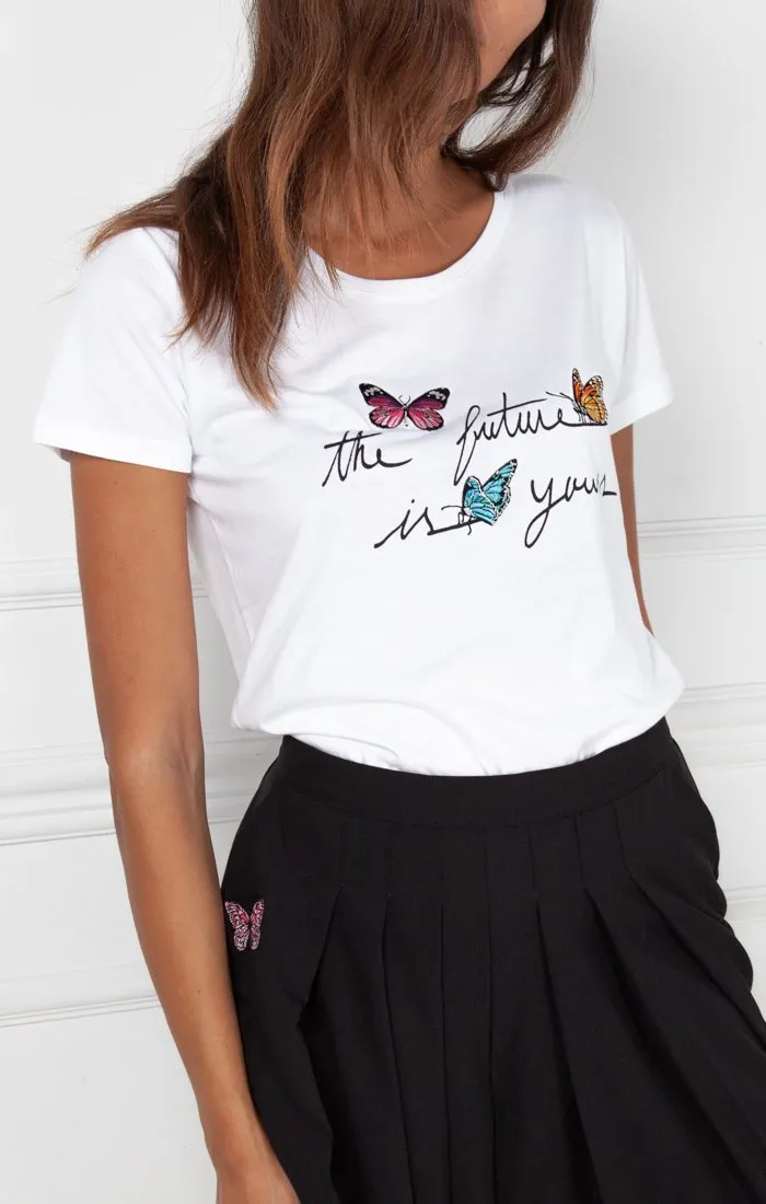 T-shirt Quantum Courage THE FUTURE IS YOURS Blanc