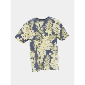T-shirt à fleurs pepit bleu jaune garçon - Kaporal | wimod