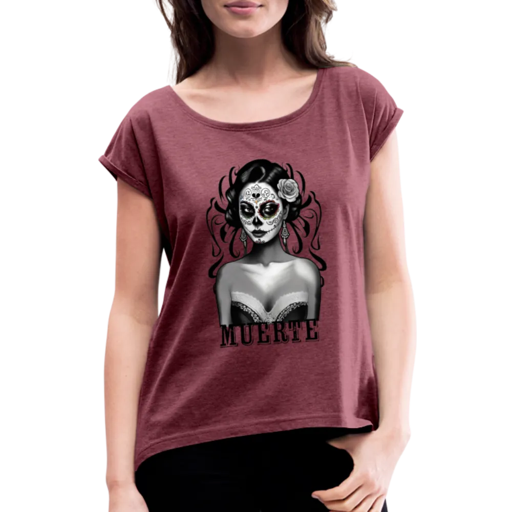 T-shirt à manches retroussées Femme Muerte