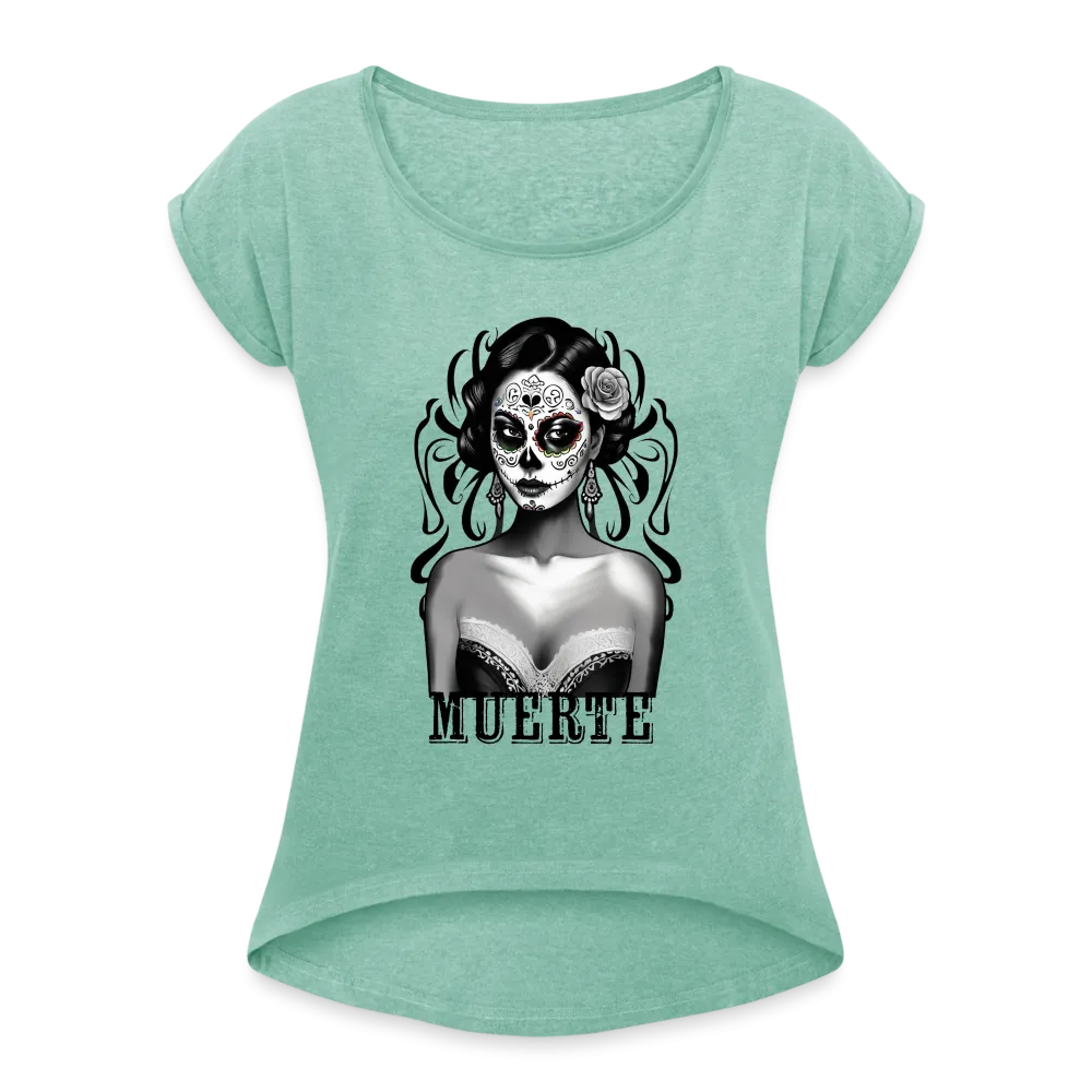 T-shirt à manches retroussées Femme Muerte