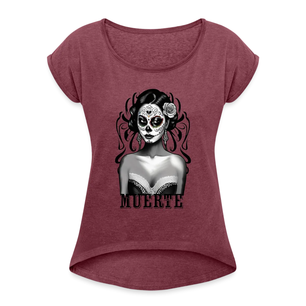 T-shirt à manches retroussées Femme Muerte