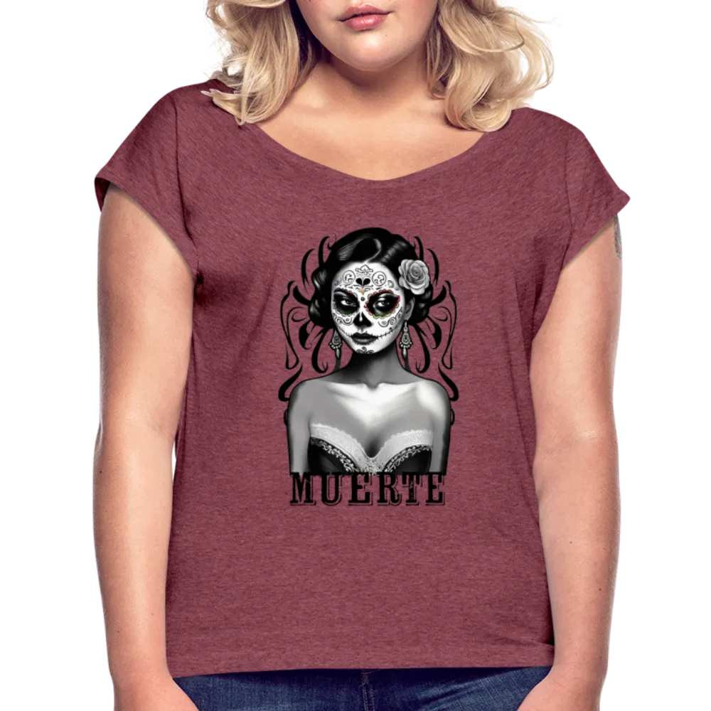 T-shirt à manches retroussées Femme Muerte