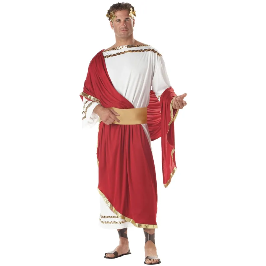 Tenue blanche rouge de César pour adulte