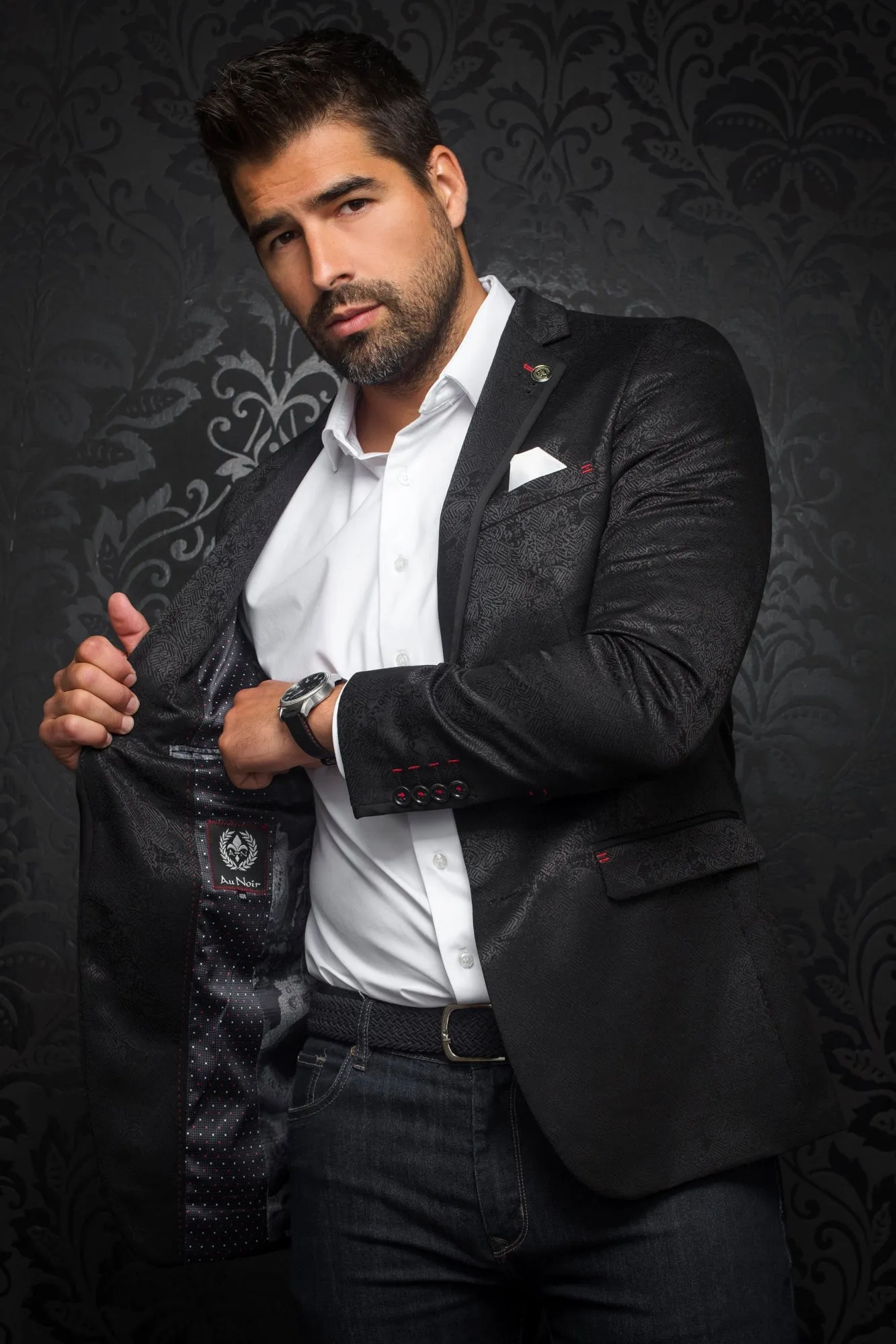 Veston Au Noir | WILLIAM_JACQUARD Gris Noir