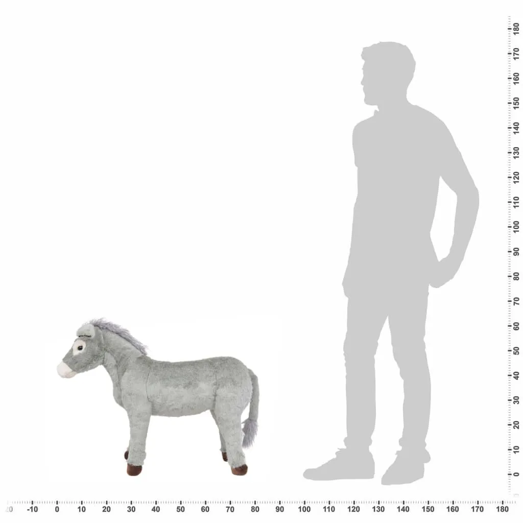 vidaXL Jouet en peluche Âne Gris XXL | vidaxl-fr