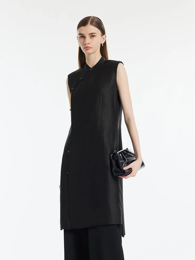 Xiang Yun Soie Ourlet Asymétrique Femmes Qipao Mini Robe